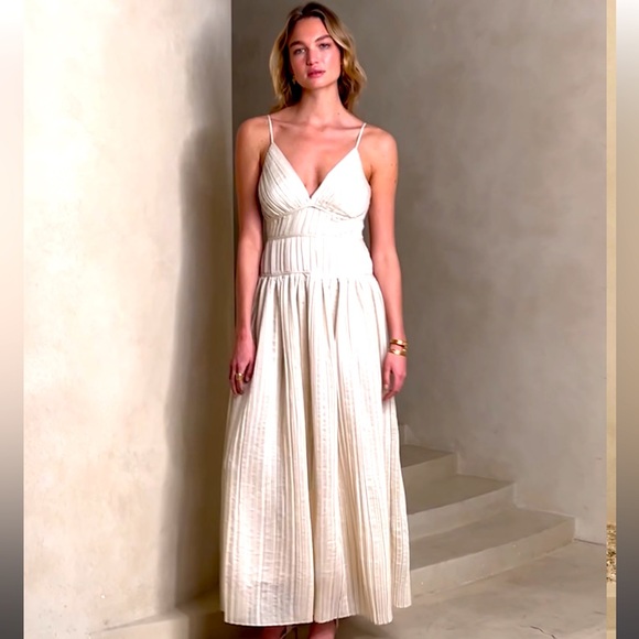 NWT BANANA REPUBLIC JACQUI PLEATED MAXI DRESS - Picture 2 of 10